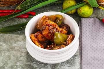 Indian cuisine - paneer with chilli
