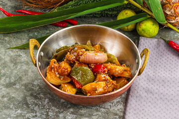 Potato with bell pepper and gravy