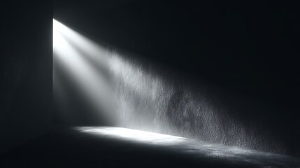 A faint upward-slanted soft light grazing a dark smooth wall, creating subtle clean minimalism and wide negative space ideal for presentations, dashboards, and modern templates.