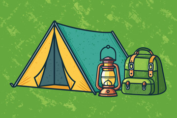 Dynamic Bold Camping Tent Lantern And Professional Photo