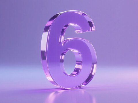 Glass Material Number with Purple Light Soft Background - Powered by Adobe