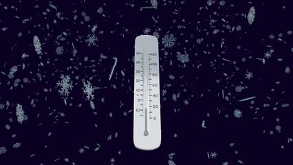 thermometer shows a temperature decrease