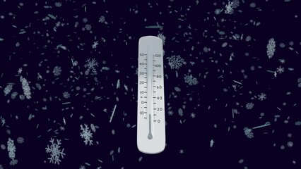 thermometer shows a temperature decrease