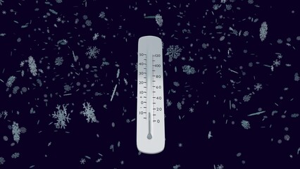 thermometer shows a temperature decrease