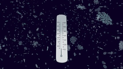 thermometer shows a temperature decrease
