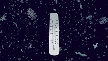 thermometer shows a temperature decrease