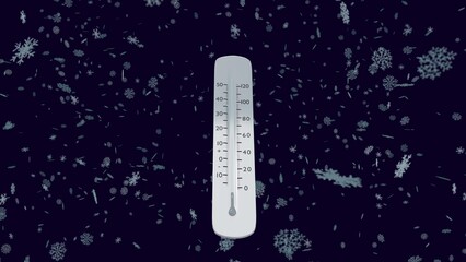 thermometer shows a temperature decrease