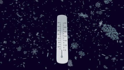 thermometer shows a temperature decrease