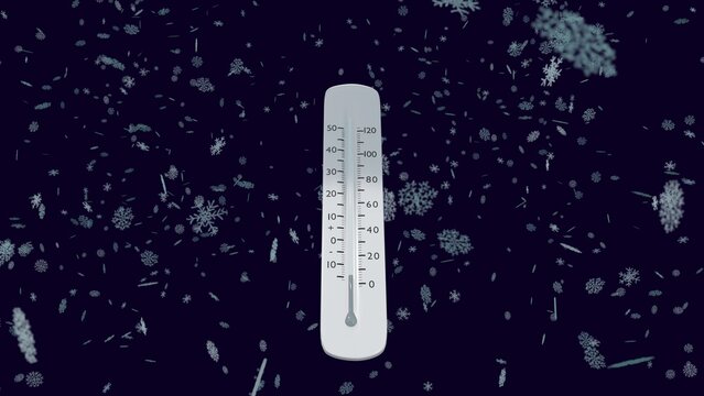 thermometer shows a temperature decrease
