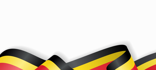 Belgian flag stylized wavy ribbon abstract background. Vector illustration.