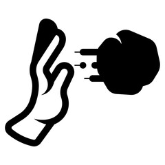 hand throw stone icon