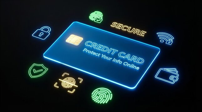 Credit card concept, reminding users to be careful about online fraud. Suitable for marketing or business purposes