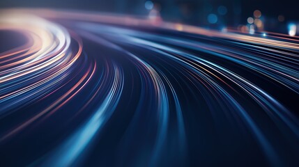Abstract Light Trails Illustrating Project Management Concept, Faceless Business Professionals in Urban Environment, Bokeh City Lights