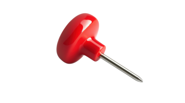 Red Push Pin isolated on a transparent background pushpin 1
