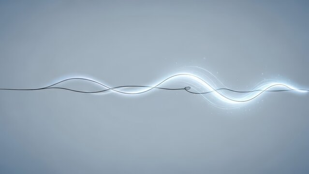 Abstract glowing wave of light and energy on a cool blue background