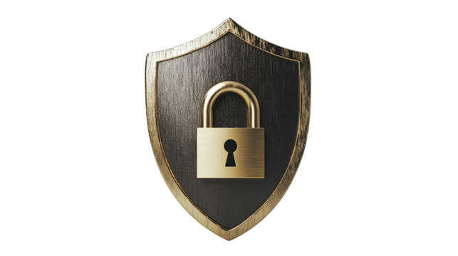 Shield with Padlock isolated on a transparent background