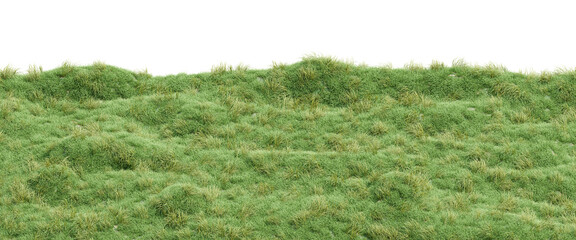 3d Render Vibrant Green Grass Texture with Natural Depth on Transparent Background