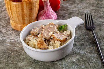 Risotto woth fried duck breast