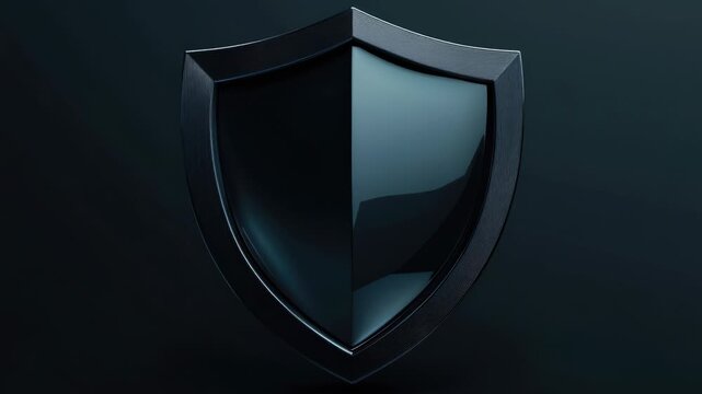 Video A black shield on a dark background