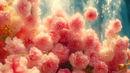 Close-up of many delicate pink flowers