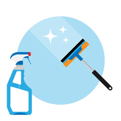 Window cleaning service logo. Window glass cleaning vector logo