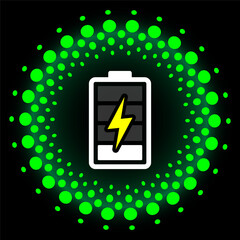 Wireless charging of the battery. Future concept vector