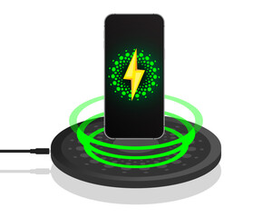 Wireless charging of the smartphone battery. Future concept