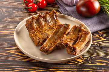 Grilled marinated pork spare ribs