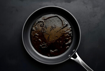 油で汚れた使用後のフライパン