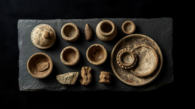 発掘した古代の土器