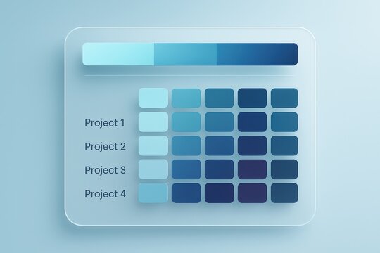 Innovative project management dashboard displaying color coded progress metrics for efficient workflow visualization and enhanced team collaboration insights