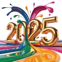 &ldquo;Vibrant 2025 Celebration Artwork &ndash; Colorful New Year Design&rdquo;