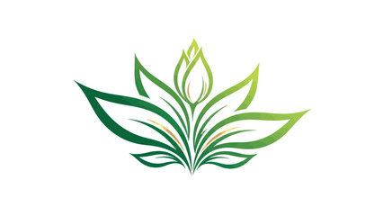 A stylized green and yellow floral logo representing growth and natural beauty.