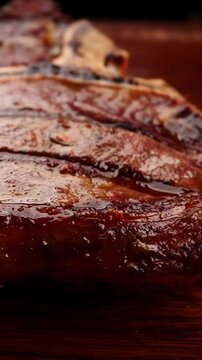 Grilled steak with garnish, T-bone, chorizo ​​steak