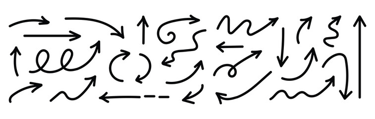 Arrow crayon pastel pencil chalk color line stroke. Sketch chalk pastel color pencil texture line kid fun arrow icon. Hand drawn grunge crayon pencil brush direction elements. Vector illustration