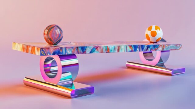 Video A mechanical scale with a single ball resting on the top plate, used for measuring weights or testing balance