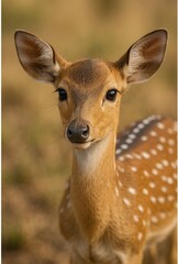 The image shows a chital, also known as a spotted deer or axis deer, a graceful species native to the Indian subcontinent