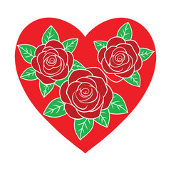 heart with roses