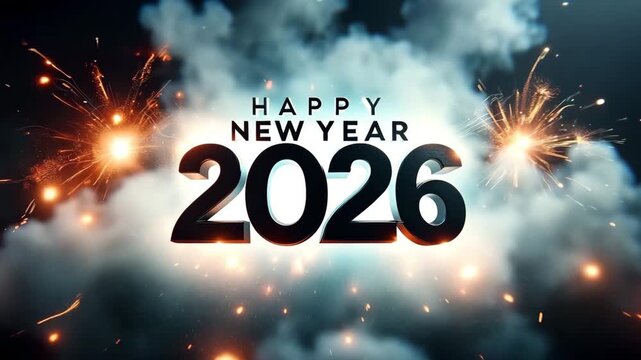 Celebrate the arrival of 2026 with a dynamic burst of energy and light, perfect for New Year's Eve promotions and festive greetings, bringing joy and excitement for a fresh start