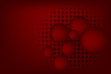 abstract red background with circular shapes floating across the scene, modern, smooth, and atmospheric design with depth and visual balance.