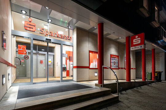 Norderney, Germany - November 11, 2025: Sparkasse Aurich-Norden branch