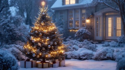 christmas tree in the city