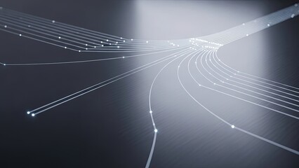 Dynamic network connections forming a digital grid, ideal for technology innovation and modern communication concepts, conveying connectivity and speed