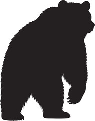 standing bear silhouette in simple wildlife pose illustration