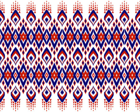 Ethnic oriental ikat fabric,Geometri cseamless pattern, 
Design for background, carpet, wallpaper, clothing, wrapping, batik, fabric, vector illustration, tile, embroidery style