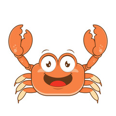 crab playful face cartoon cute