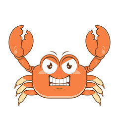 crab angry face cartoon cute