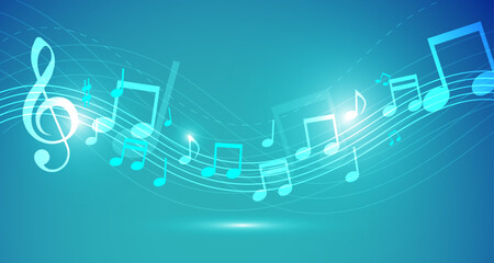 grafica, note, musica, pentagramma, onda, ondulato, melodia,