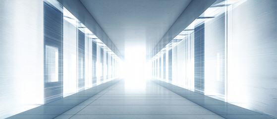 Obraz premium Minimal Glass Corridor - Vision And Leadership - Innovation