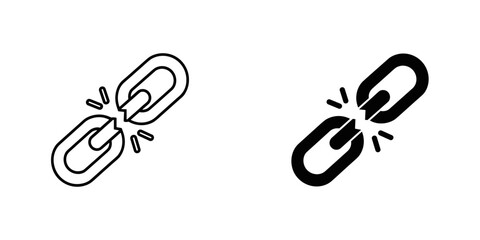 Show vulnerability or disconnection using a broken link icon in a minimalist design for your project